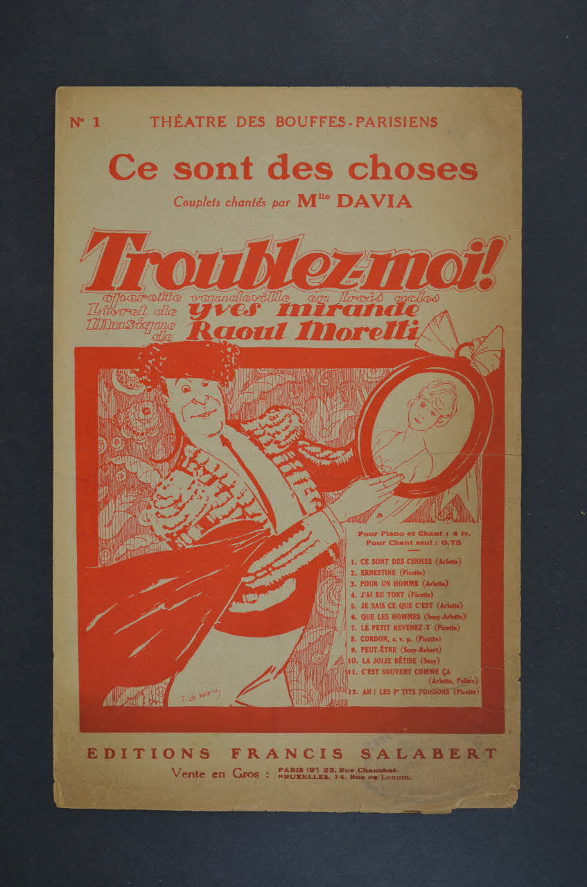 Raoul Moretti ; Albert Willemetz ; Davia ; Francis F. Salabert chanson petit format Île-de-France, France 1924 1965.144.25 Photo Mucem