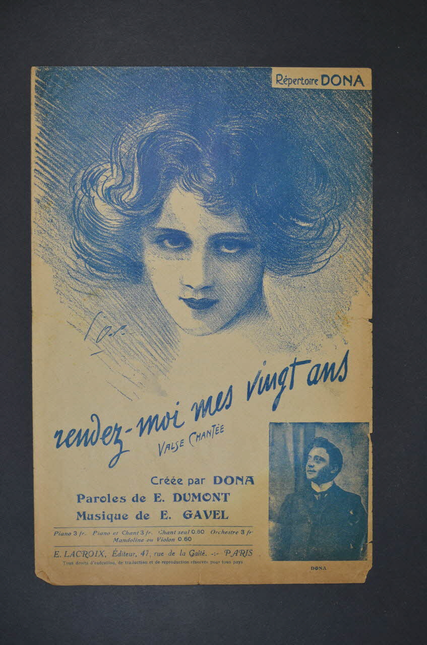 Eugène Gavel ; Ernest Dumont ; Dona ; E. Lacroix chanson petit format Île-de-France, France 1910 1965.144.26 Photo Mucem