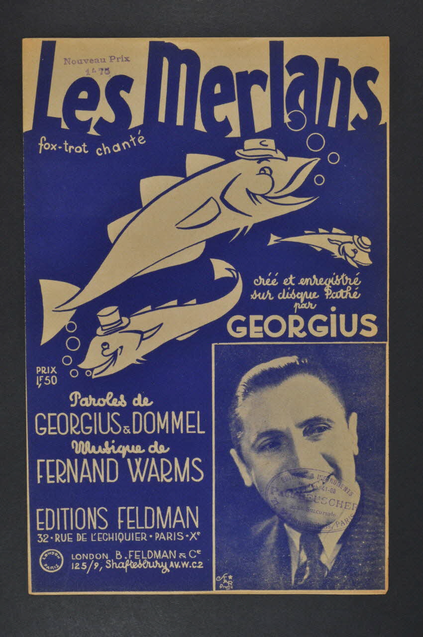 Lucien Dommel ; Georgius ; Fernand Warms ; Feldman chanson petit format Paris 10ème 1936 1965.144.43 Photo Mucem