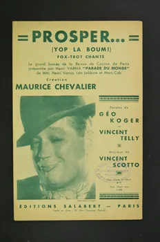 Vincent Telly ; Géo Koger ; Vincent Scotto ; Maurice Chevalier ; Salabert chanson petit format Île-de-France, France 1935 1965.144.54  Photo Mucem
