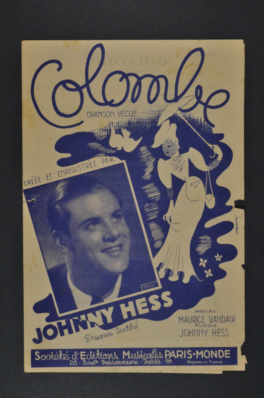 Maurice Vandair ; Johnny Hess ; Paris-Monde; chanson petit format Île-de-France, France 1942 1966.131.7 Photo Mucem