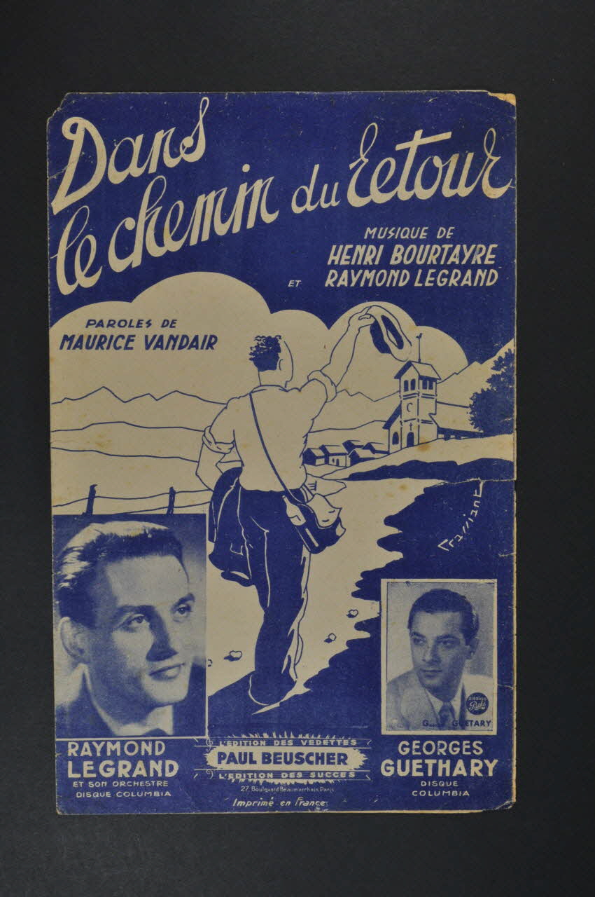 Raymond Legrand ; Henri Bourtayre ; Maurice Vandair ; Georges Guétary ; Paul Beuscher chanson petit format Île-de-France, France 1942 1966.131.72 Photo Mucem