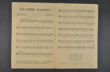 Jacques Larue ; Jean Lutèce ; Annette Lajon ; Editions Musicales Bourcier; chanson petit format Île-de-France, France 1940 1966.131.79 Photo Mucem