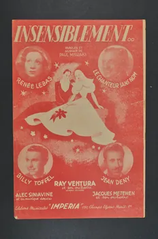 Paul Misraki ; Renée Lebas ; Le Chanteur Sans Nom ; Billy Toffel ; Jean Deny ; Ray Ventura ; Alec Siniavine ; Jacques Metehen ; Imperia, Editions; chanson petit format Île-de-France, France 1946 1966.131.8  Photo Mucem