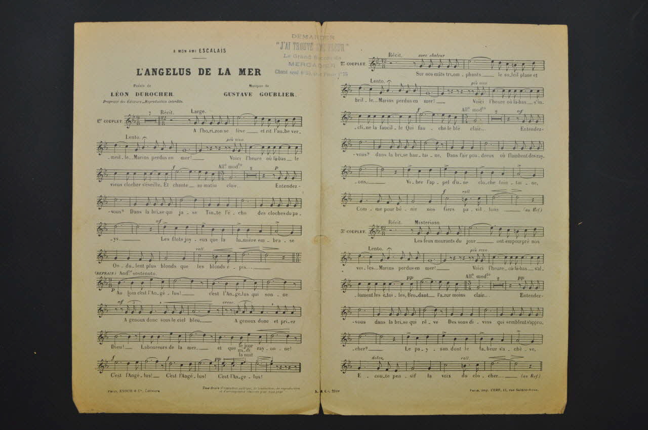 chanson petit format 1965.144.75 Photo Mucem