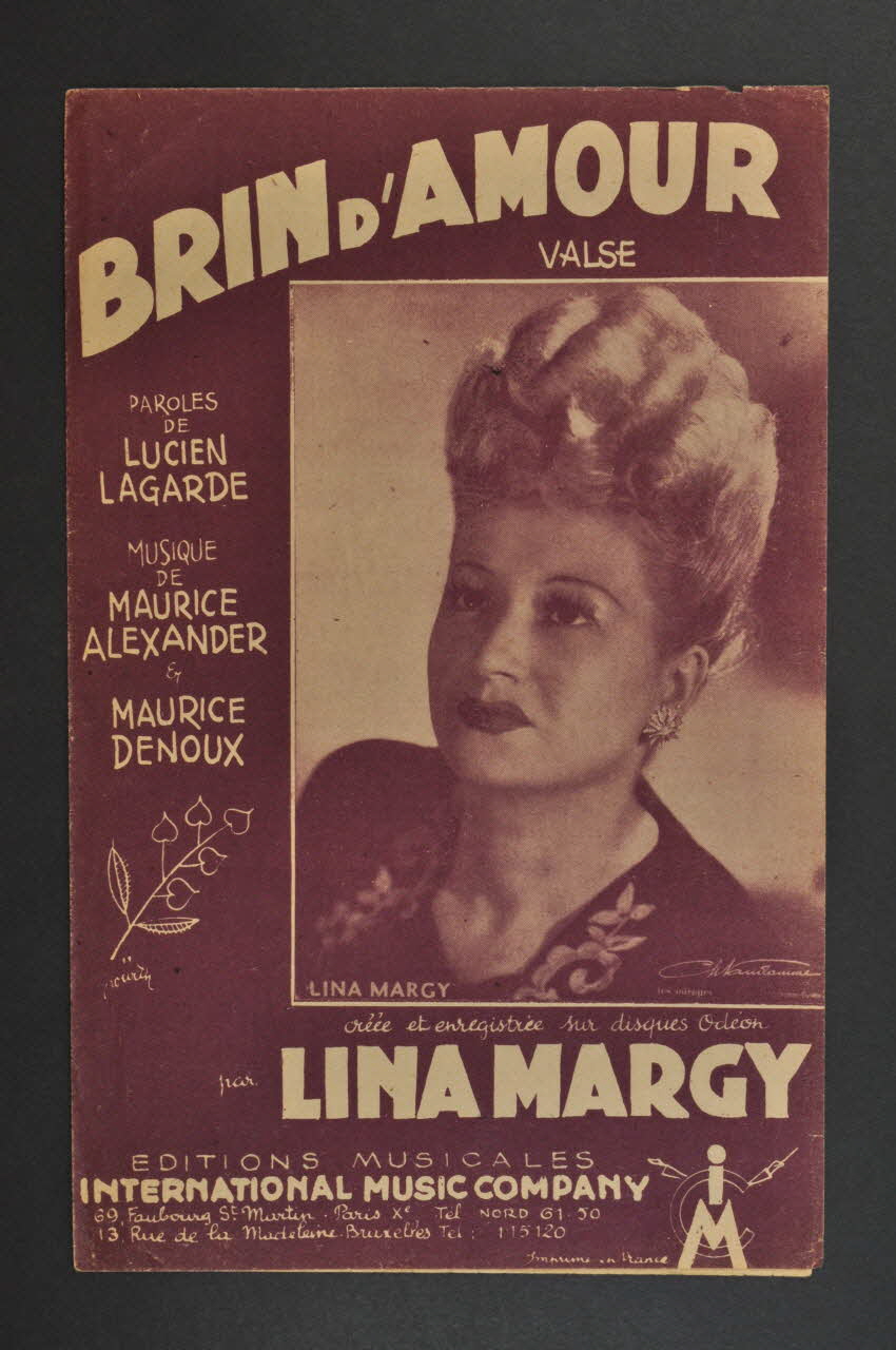 Lucien Lagarde ; Maurice Alexander ; Maurice Denoux ; Lina Margy ; International Music Compagny; chanson petit format Île-de-France, France 1945 1966.131.84 Photo Mucem