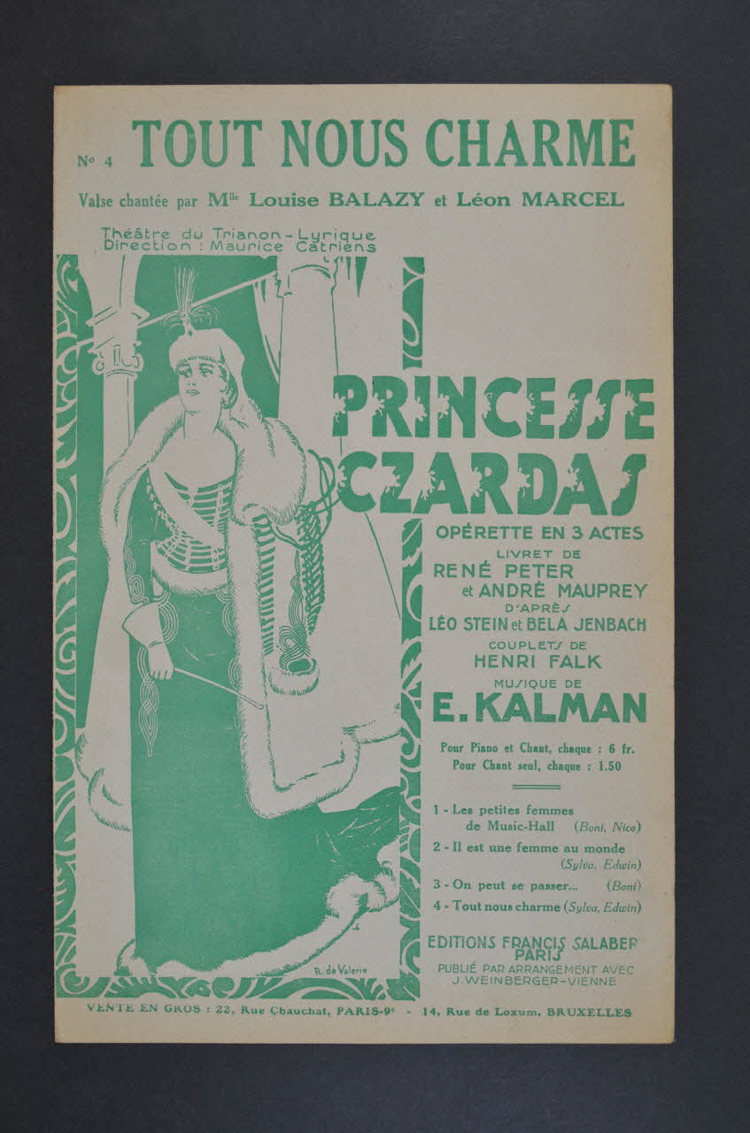 Emmerick Kalman ; Henri Falk ; Salabert chanson petit format Île-de-France, France 1916 1965.144.89 Photo Mucem
