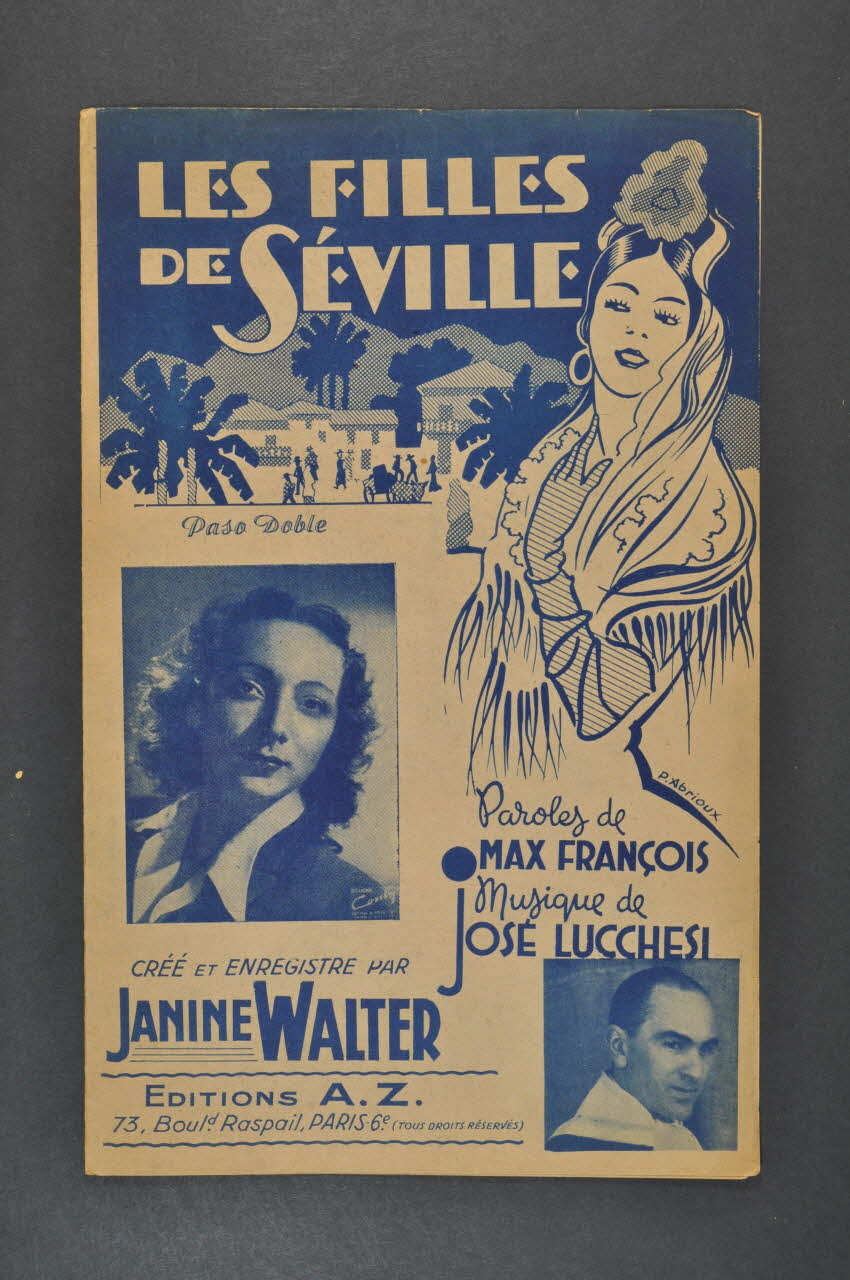 Max François ; José Lucchesi ; Janine Walter ; Az; chanson petit format Île-de-France, France 1946 1966.132.20 Photo Mucem