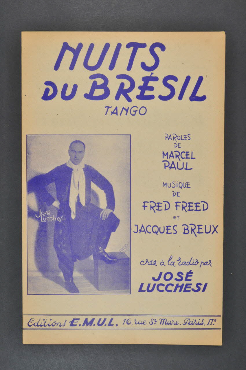 Jacques Breux ; Fred Freed ; Michel Paul ; José Lucchesi ; Editions E.M.U.L chanson petit format 1945 1966.132.7 Photo Mucem