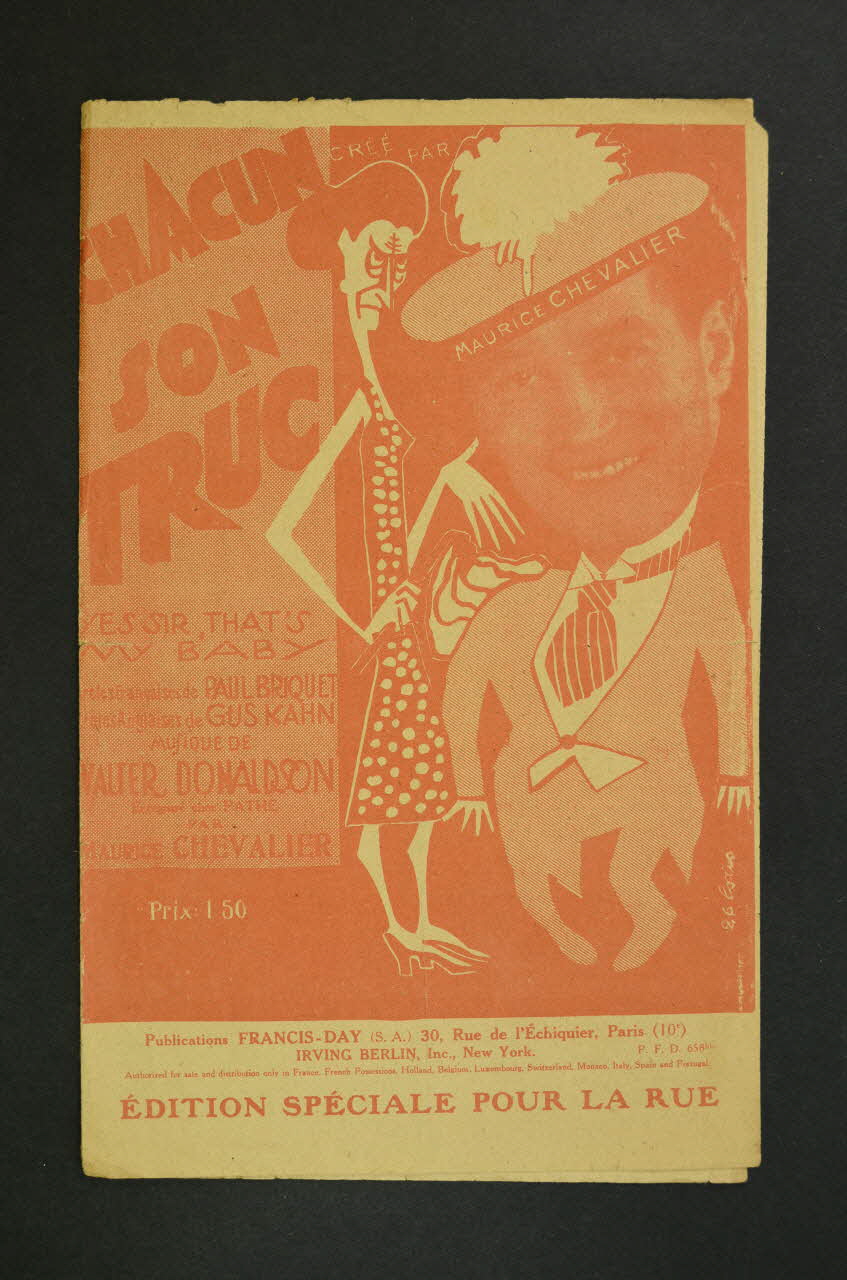 Paul Briquet ; Walter Donaldson ; Francis Day chanson petit format Île-de-France, France 1925 1966.135.23 Photo Mucem