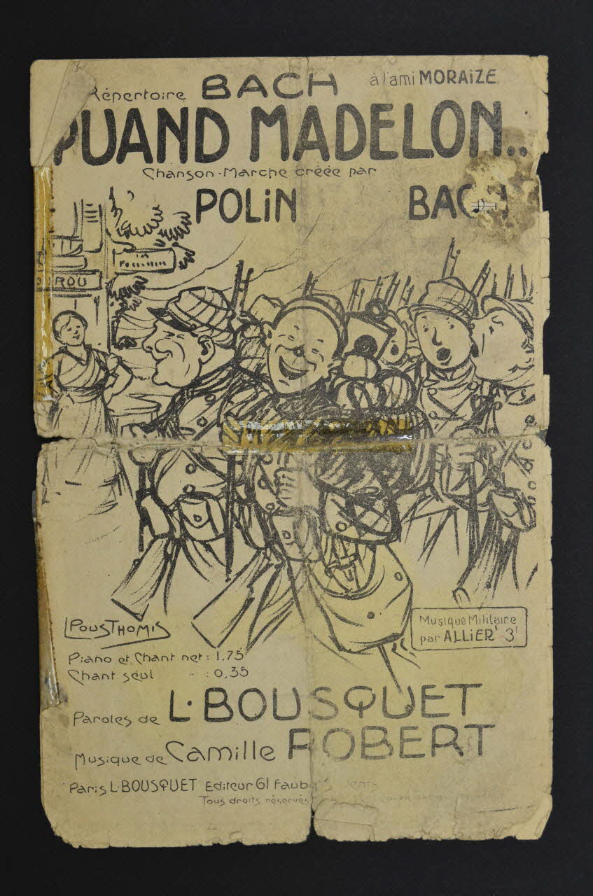 Camille Robert ; Louis Bousquet ; Polin ; Bach chanson petit format Île-de-France, France 1914 1966.135.4 Photo Mucem