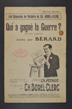 Charles-Louis Pothier ; Charles Borel-Clerc ; Adolphe Bérard chanson petit format Île-de-France, France 1919 1966.135.5 Photo Mucem