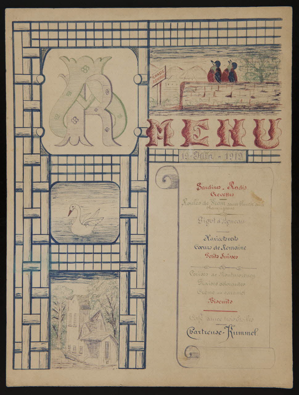 dessin Menu de communion 1973.107.151 Photo Mucem