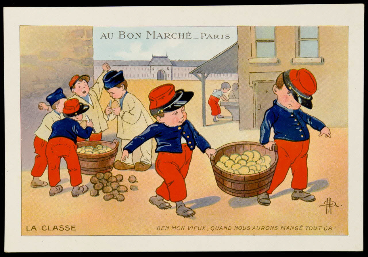 estampe LA CLASSE BEN MON VIEUX, QUAND NOUS AURONS MANGE TOUT CA ! 1973.107.158 Photo Mucem