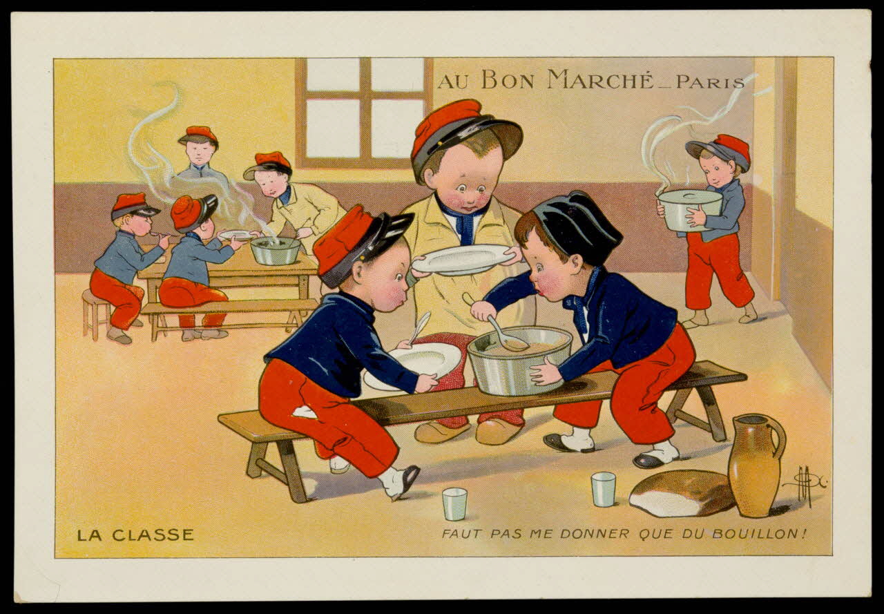 estampe LA CLASSE FAUT PAS ME DONNER QUE DU BOUILLON ! 1973.107.161 Photo Mucem