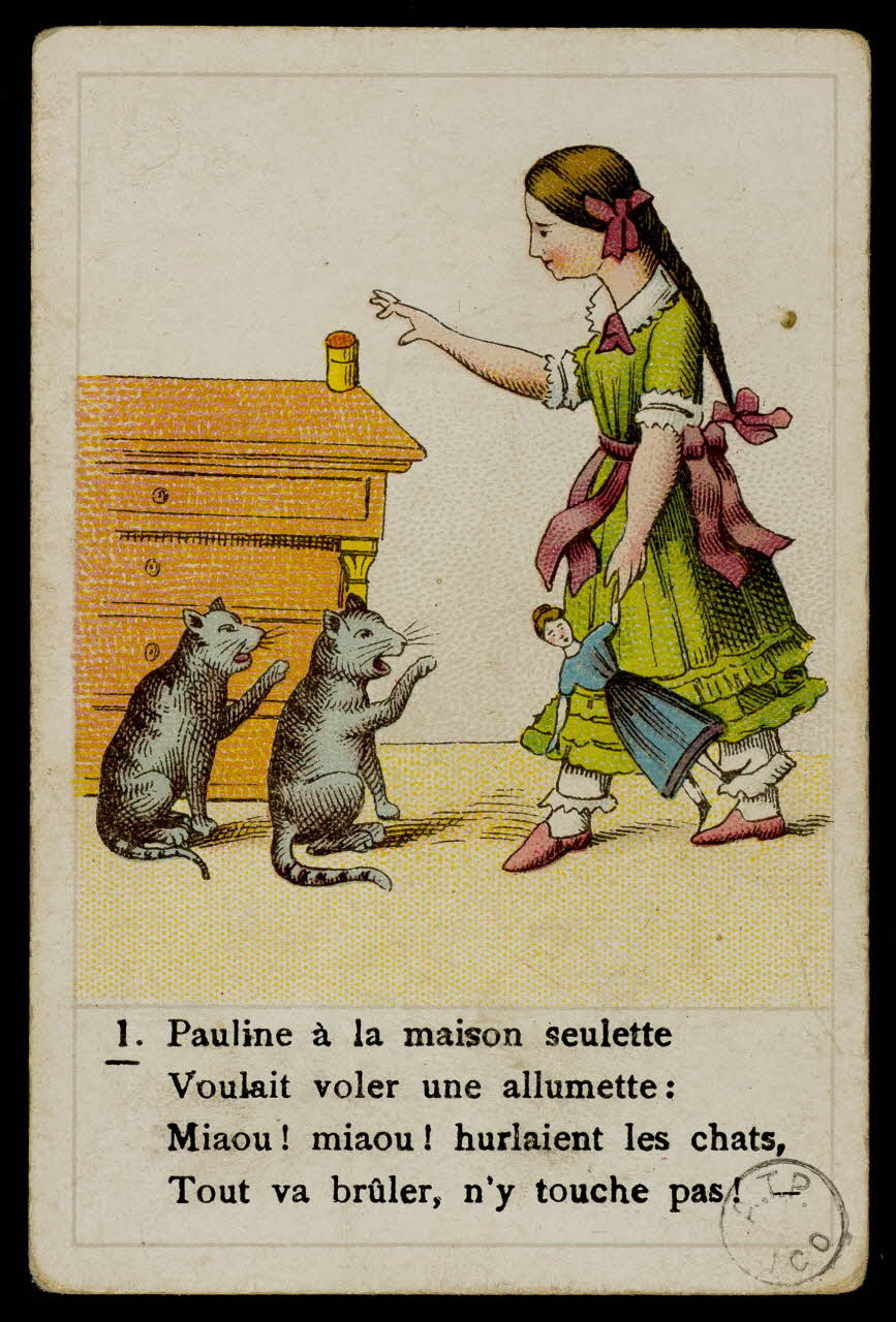 estampe 1. Pauline à la maison seulette  Voulait voler une allumette 1973.107.164.4 Photo Mucem