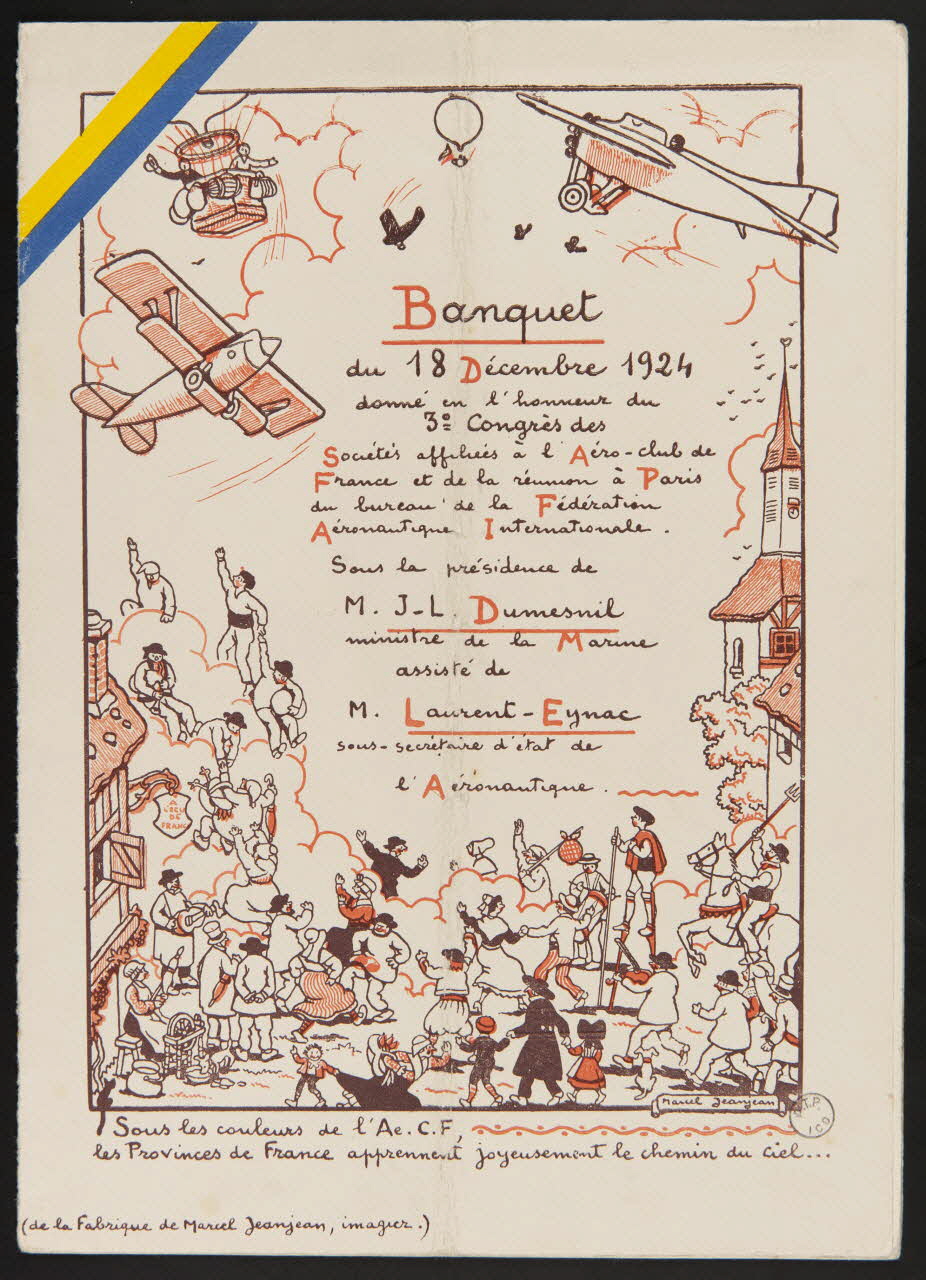 estampe Sous les couleurs de l'Ae.C.F,  les Provinces de France apprennent joyeusement le chemin du ciel... France 1924 1973.11.104 Photo Mucem