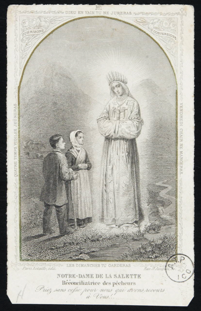 estampe NOTRE-DAME DE LA SALETTE  Réconciliatrice des pécheurs 1973.11.81 Photo Mucem