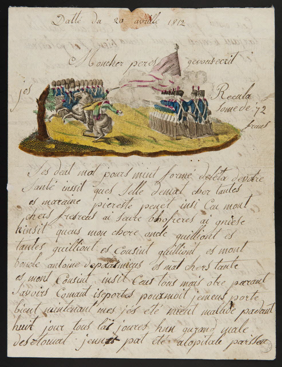 estampe Cavalier fusillé par des soldats 1812 1973.22.1 Photo Mucem