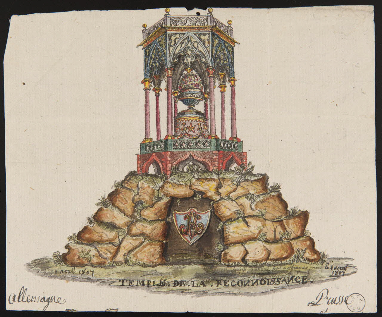 dessin TEMPLE DE LA RECONNOISSANCE. 1973.22.11 Photo Mucem