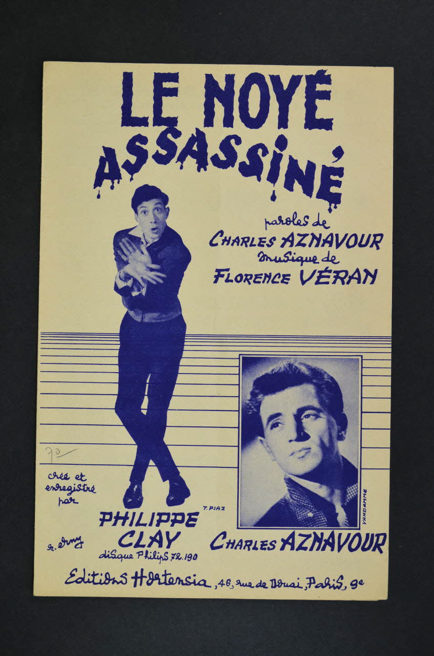 Charles Aznavour ; Florence Veran ; Philippe Clay ; Hortensia; chanson petit format Île-de-France, France 1954 1966.138.1 Photo Mucem