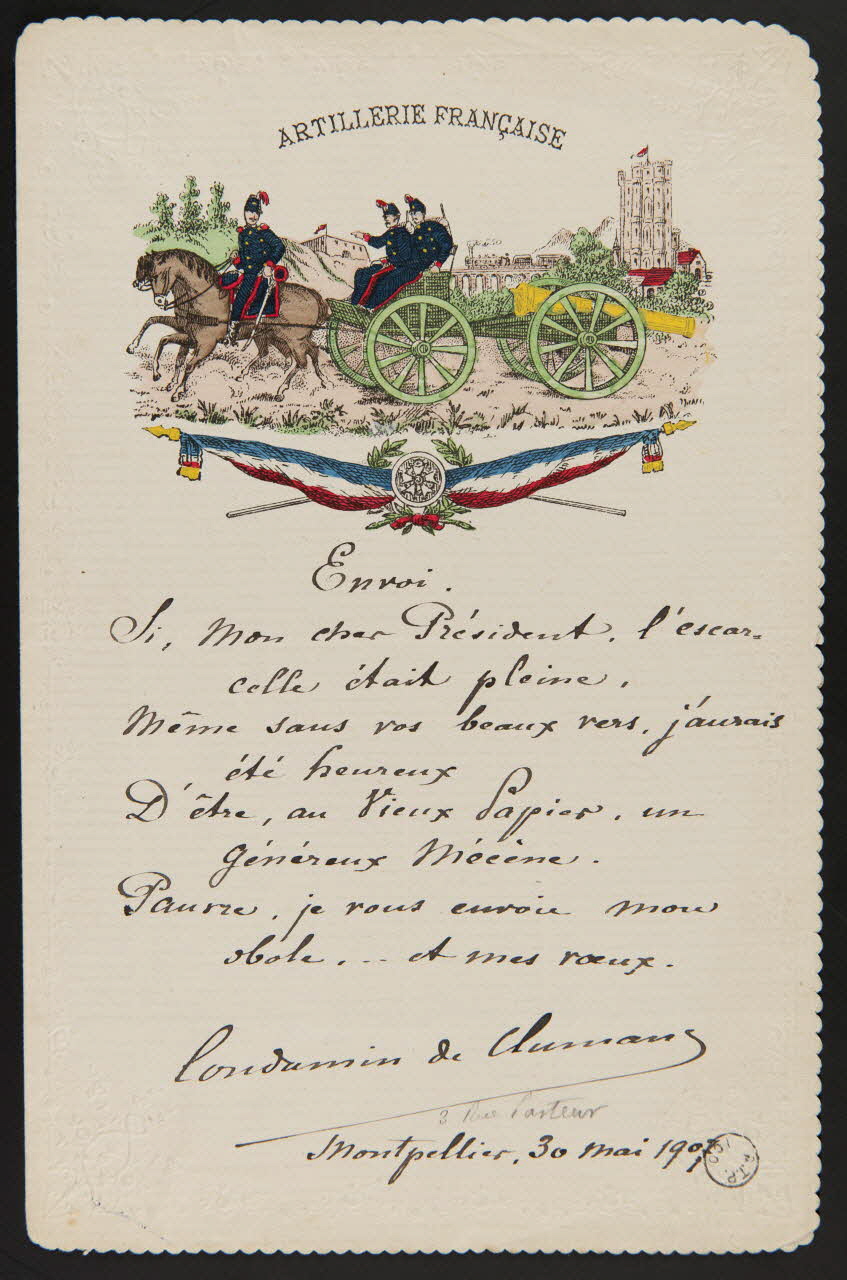 estampe ARTILLERIE FRANCAISE Languedoc-Roussillon, France 1907 1973.22.15 Photo Mucem