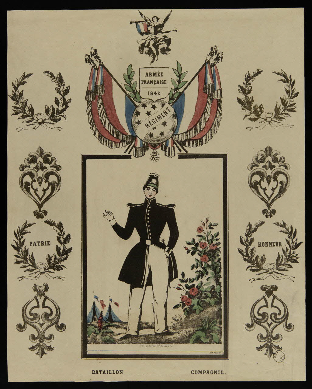 estampe ARMEE  FRANCAISE  1849 1973.22.17 Photo Mucem