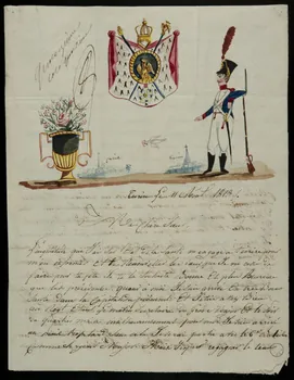 dessin Lettre d'un soldat à sa soeur du 11 août 1813 1973.22.6 Photo Mucem