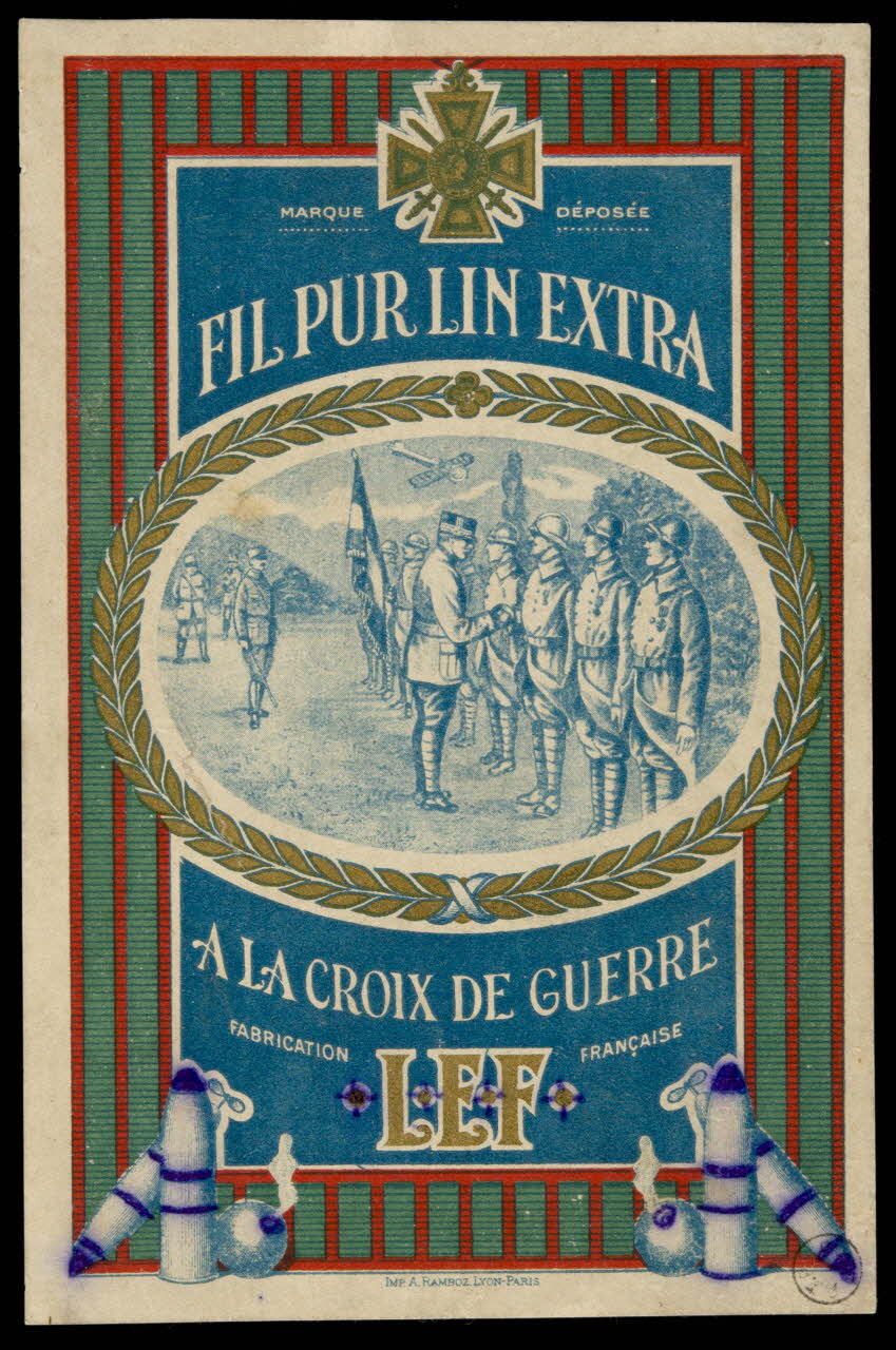 estampe FIL PUR LIN EXTRA  A LA CROIX DE GUERRE 1973.22.61 Photo Mucem