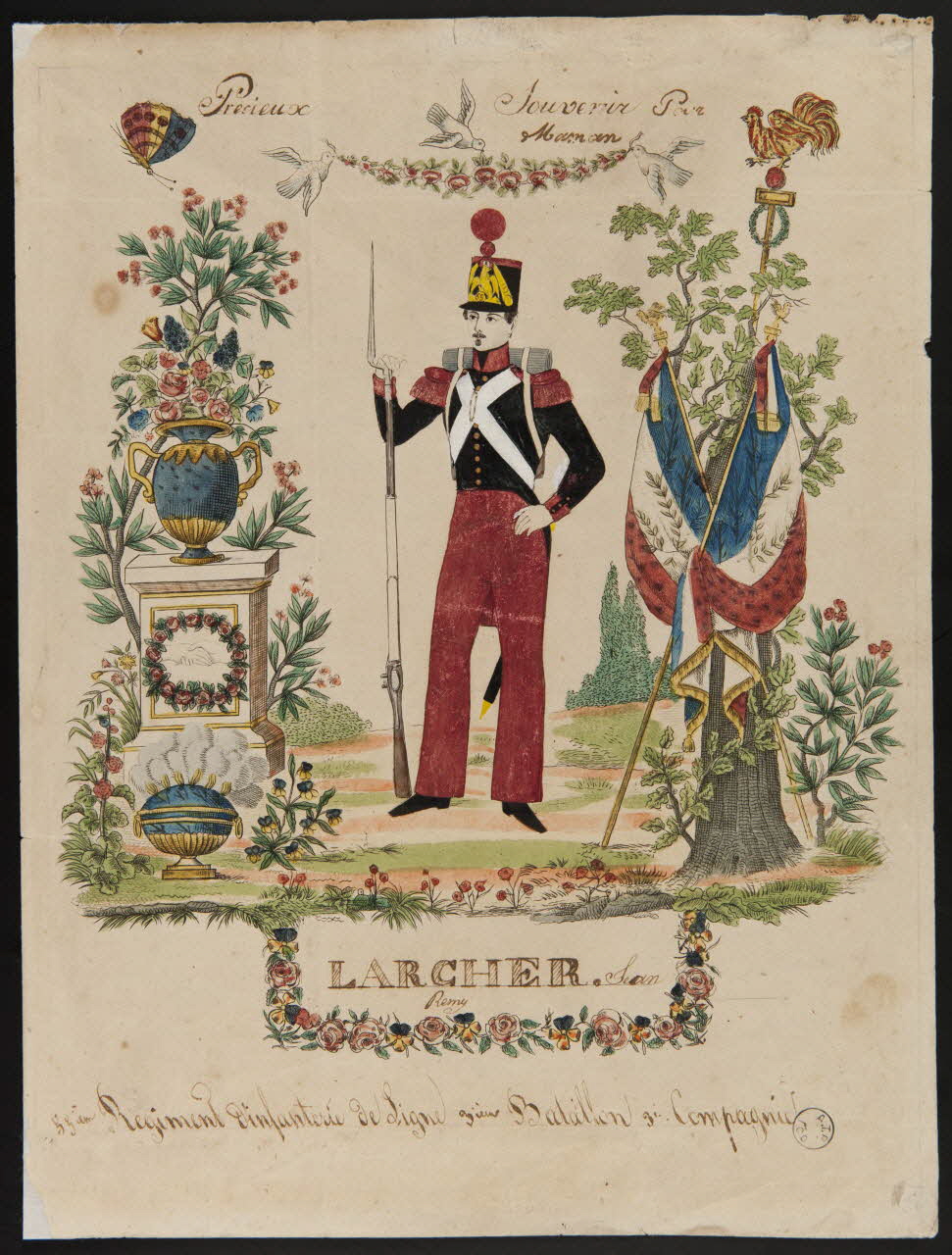 estampe Précieux  Souvenir Pour  Maman  LARCHER. Jean  Remy 1973.22.7 Photo Mucem