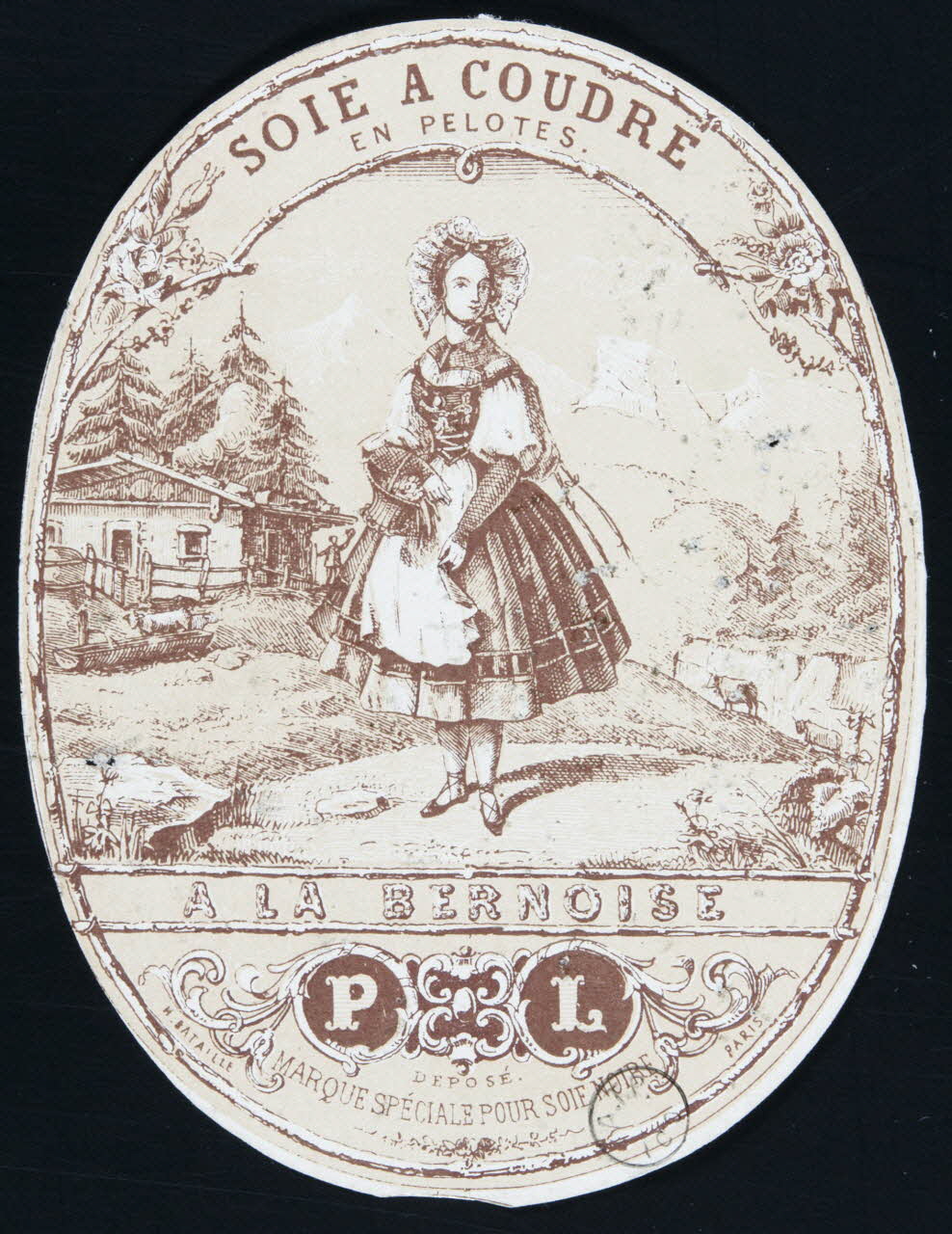 estampe SOIE A COUDRE  EN PELOTES.  A LA BERNOISE 1973.22.75 Photo Mucem