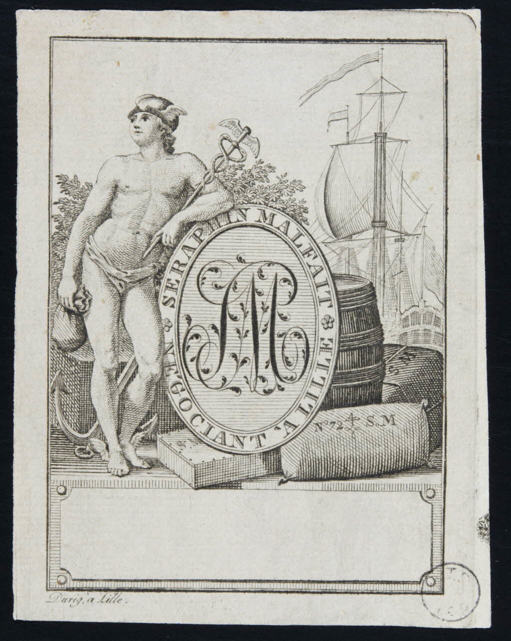 estampe SERAPHIN MALFAIT  NEGOCIANT A LILLE 1973.22.96 Photo Mucem