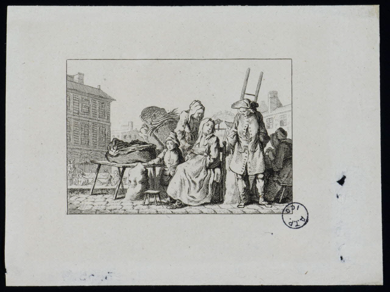 estampe Famille au marché 1977.23.35.4 Photo Mucem