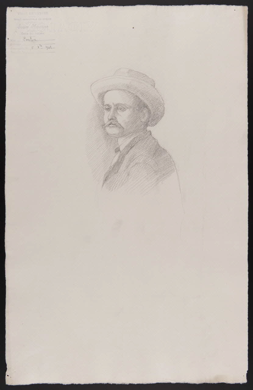 Coulon Henri dessin Homme en buste de trois-quarts 1902 1973.31.160 Photo Mucem