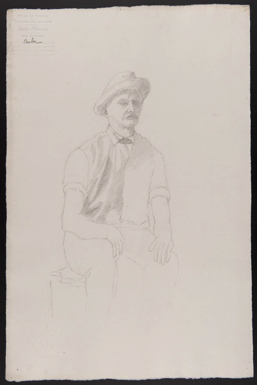 dessin Homme assis, avec chapeau et moustache 1973.31.161 Photo Mucem