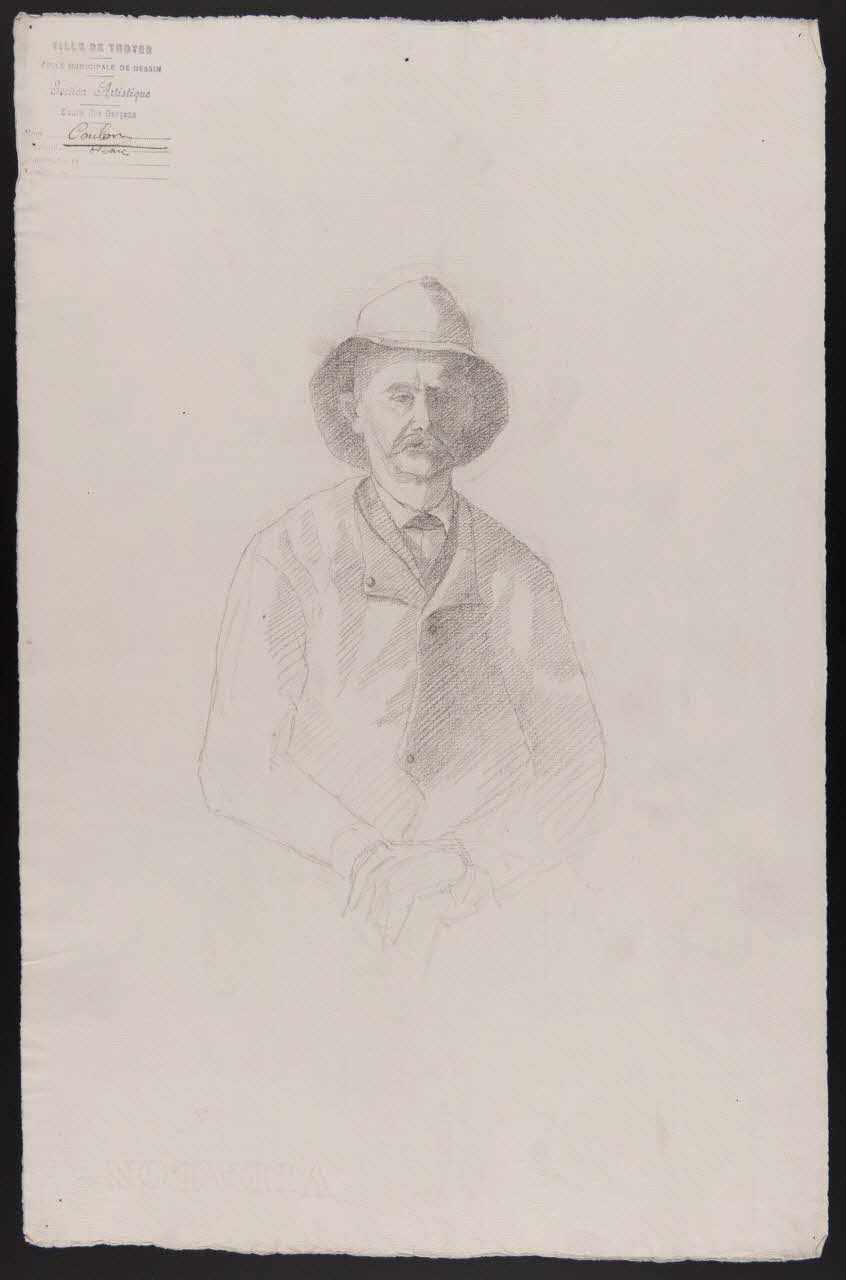 dessin Homme en buste, de face, avec chapeau et moustache 1973.31.163 Photo Mucem