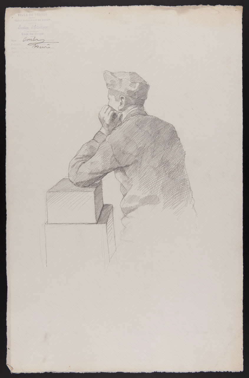 dessin Homme de dos, accoudé, avec couvre-chef 1973.31.165 Photo Mucem