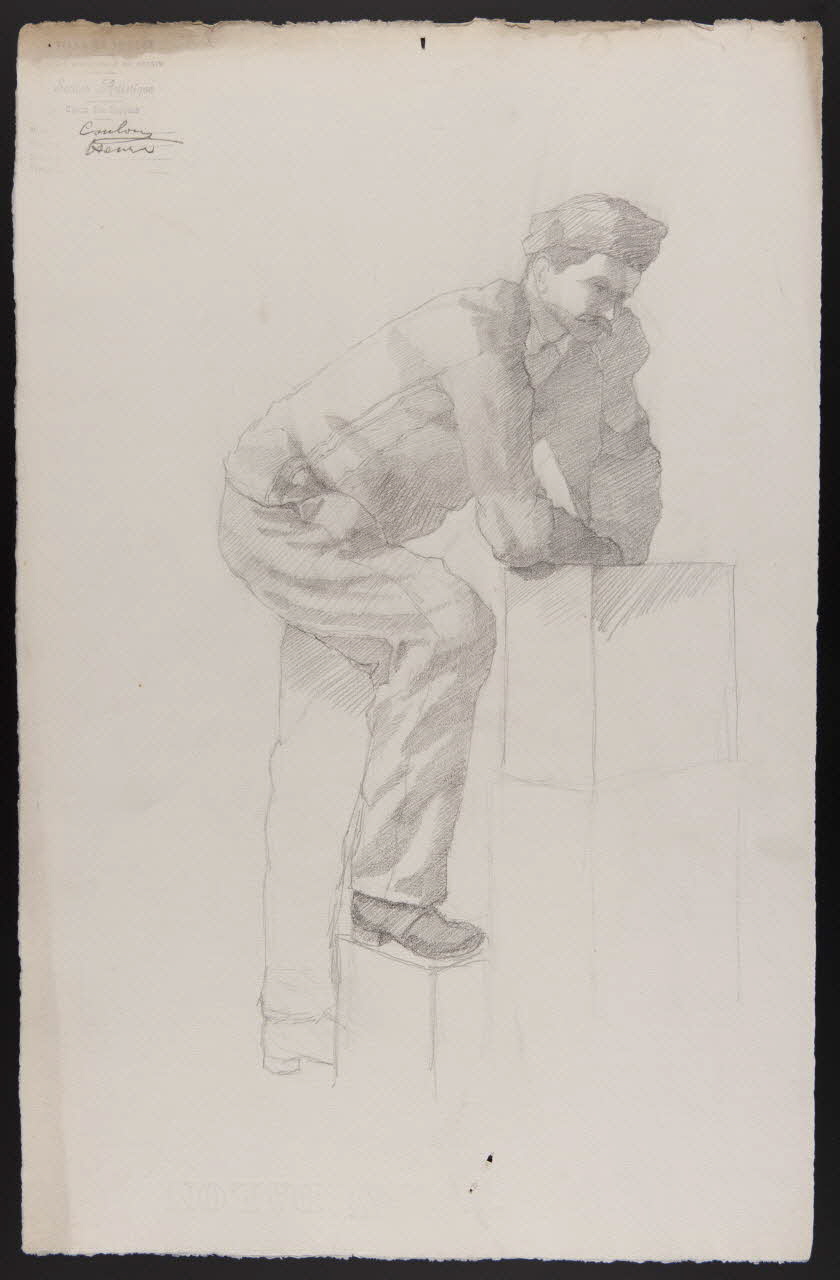 dessin Homme en pied, accoudé 1973.31.166 Photo Mucem