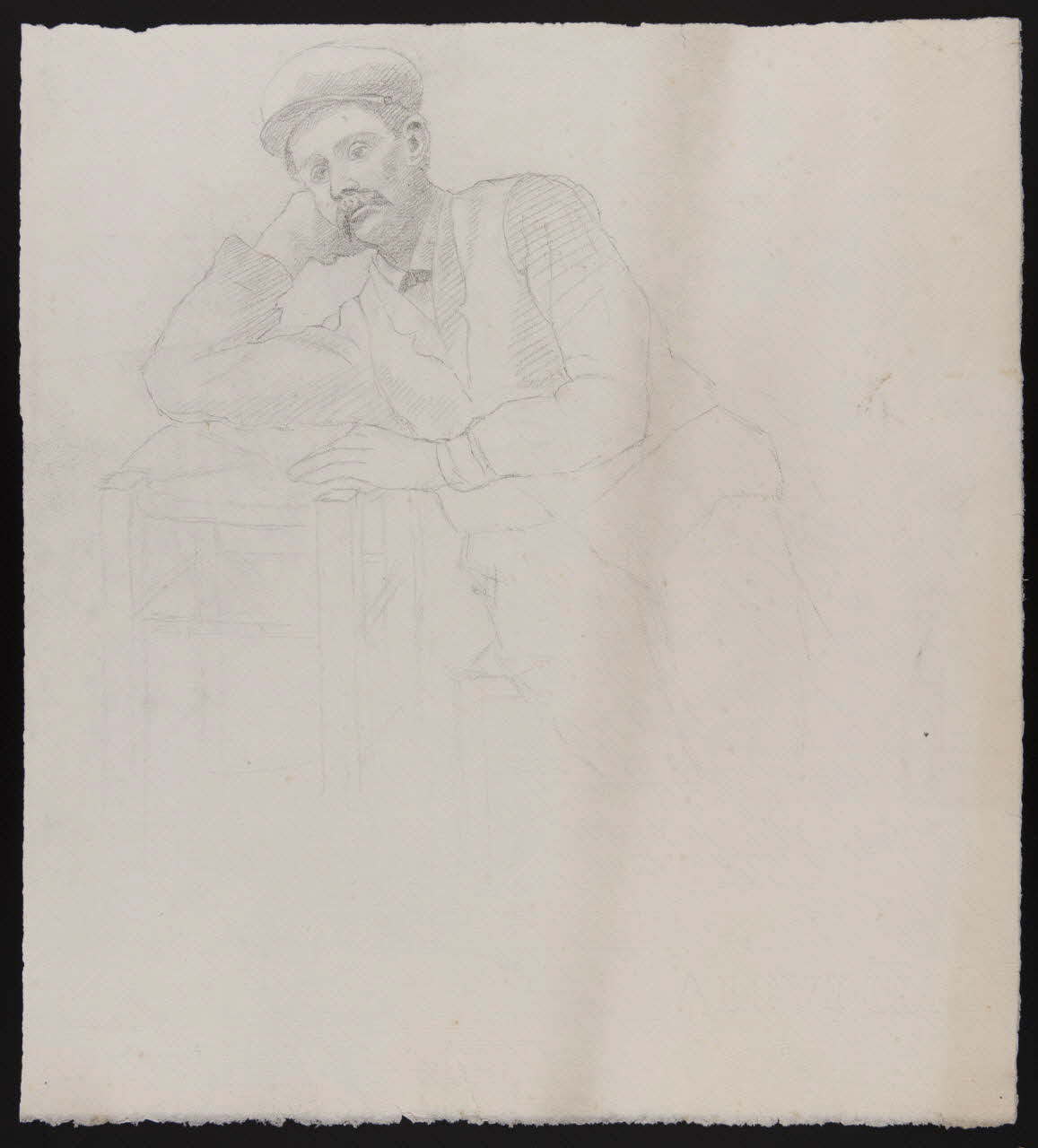 dessin Homme assis et accoudé 1973.31.168 Photo Mucem