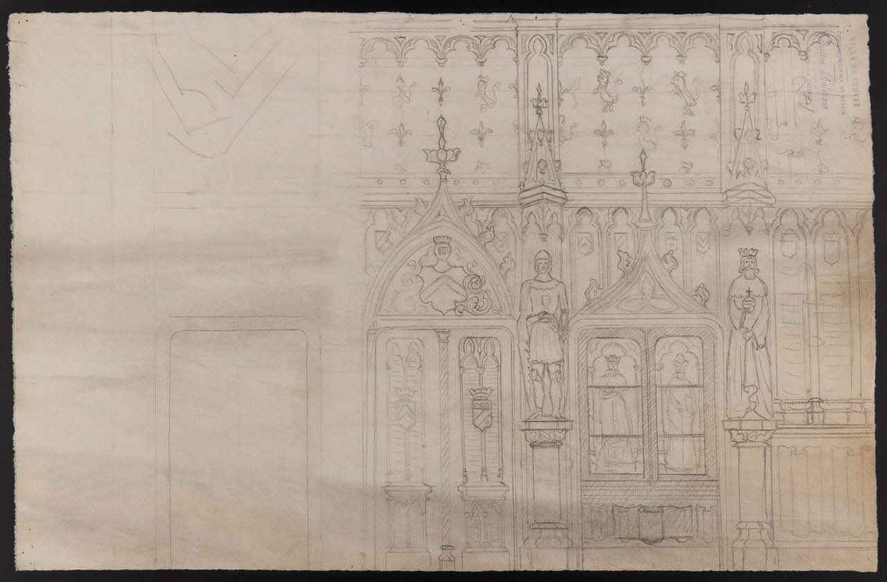 Coulon Henri dessin Intérieur médiéval 1895-1905 1973.31.169 Photo Mucem