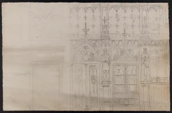 Coulon Henri dessin Intérieur médiéval 1895-1905 1973.31.169 Photo Mucem