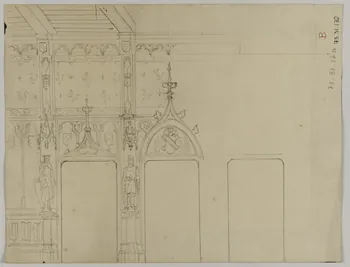 Coulon Henri dessin Intérieur médiéval 1895-1905 1973.31.170 Photo Mucem