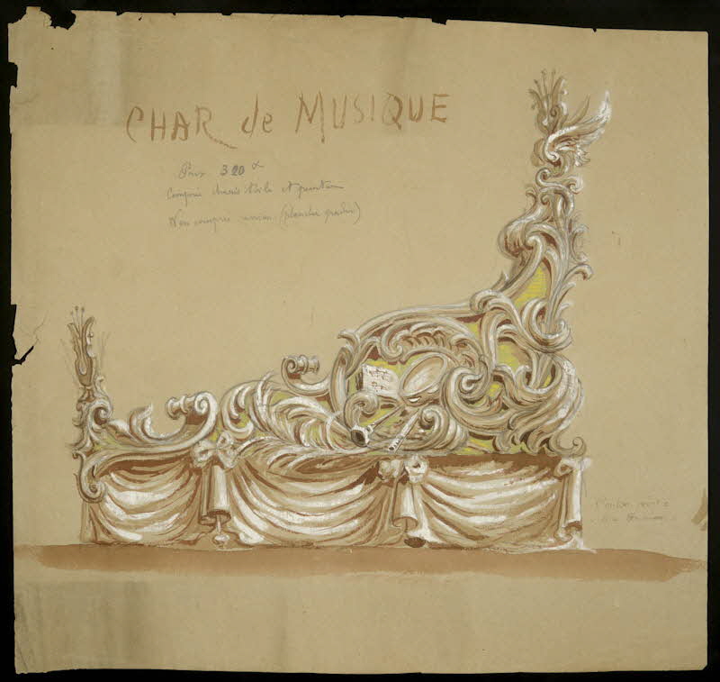 dessin Projet de char de musique 1973.31.173 Photo Mucem
