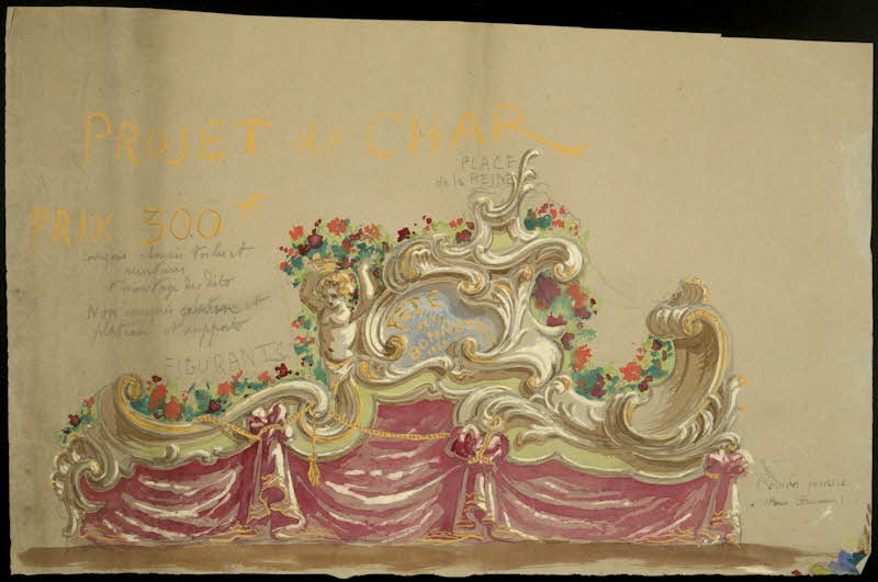 Coulon Henri dessin PROJET de CHAR  FETE  de la  BONNETERIE 1909 1973.31.174 Photo Mucem