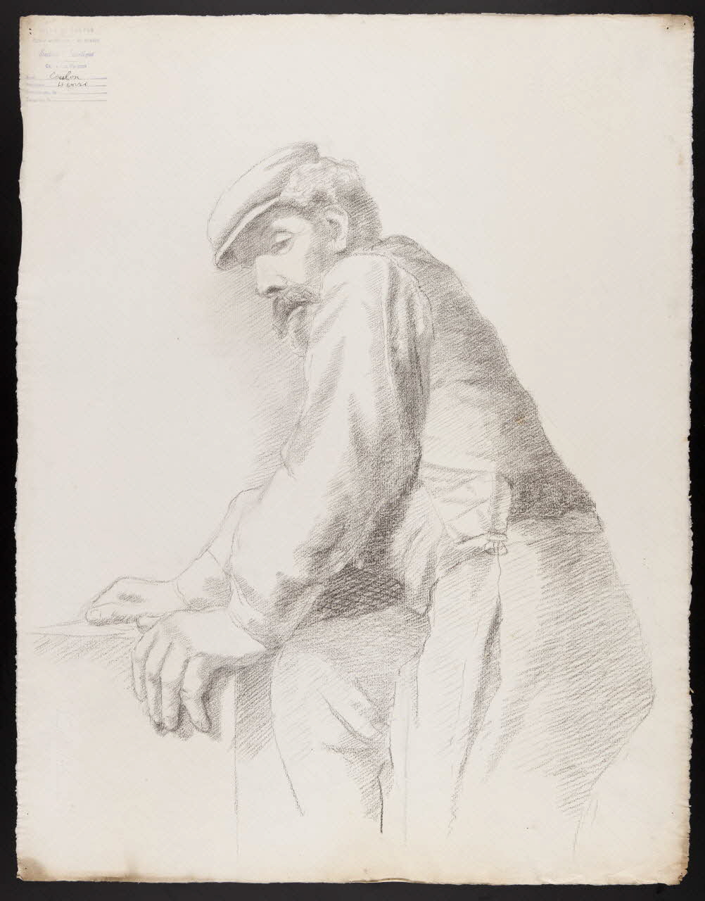 Coulon Henri dessin Etude d'homme appuyé 1895-1905 1973.31.49 Photo Mucem