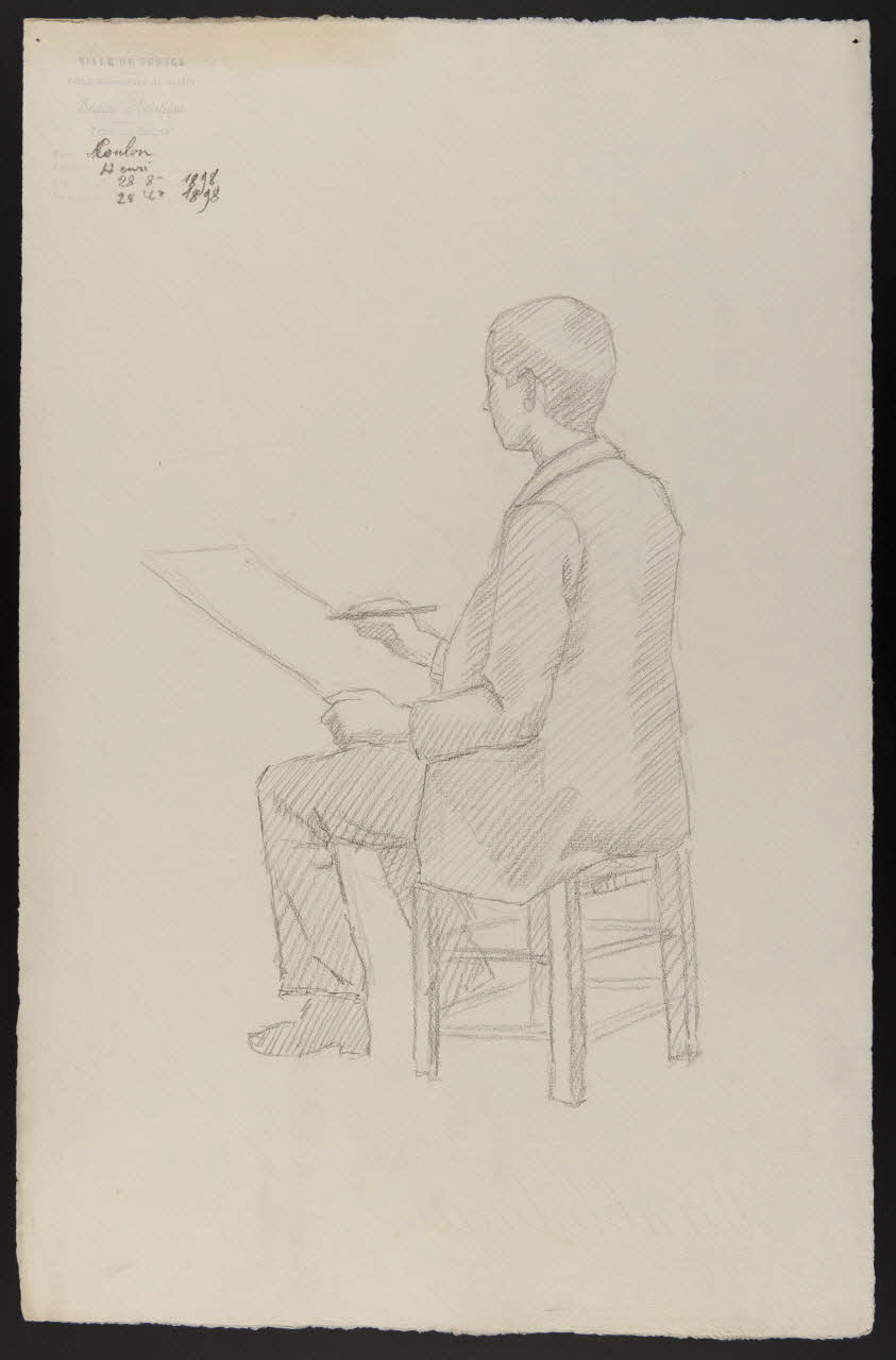 Coulon Henri dessin Jeune homme assis dessinant 1898 1973.31.60 Photo Mucem