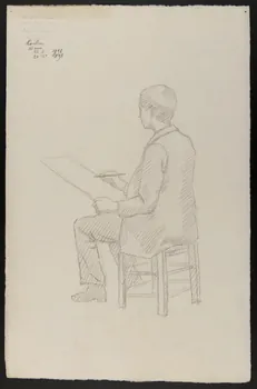 Coulon Henri dessin Jeune homme assis dessinant 1898 1973.31.60 Photo Mucem