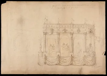 Coulon Henri dessin Projet pour un décor de char pour l'union commerciale de Troyes 1909 1973.31.76 Photo Mucem
