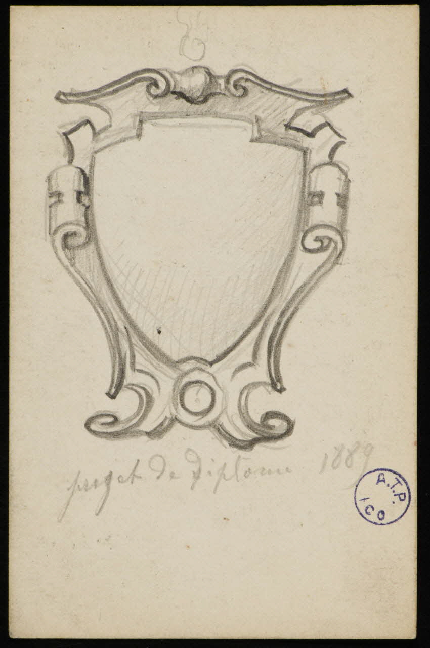 Coulon Henri dessin Esquisse d'un projet de diplôme 1889 1973.31.80.16 Photo Mucem