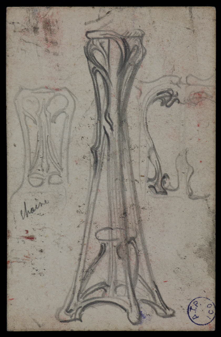 dessin Esquisses d'une console et d'un dossier de chaise art nouveau 1973.31.80.57 Photo Mucem